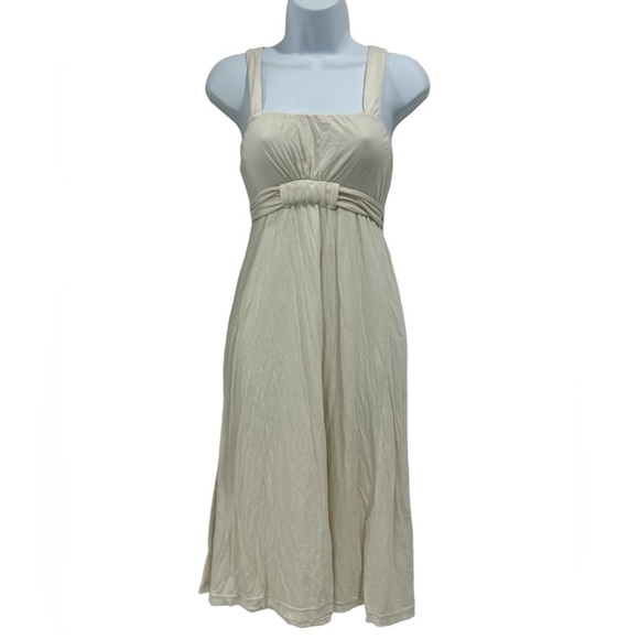 NWT James Perse Cotton Cross Strap Fit and Flare Neutral Minimalist Midi Dress - Picture 1 of 14